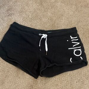 Calvin Klein Black Women's Logo Drawstring Athletic Shorts